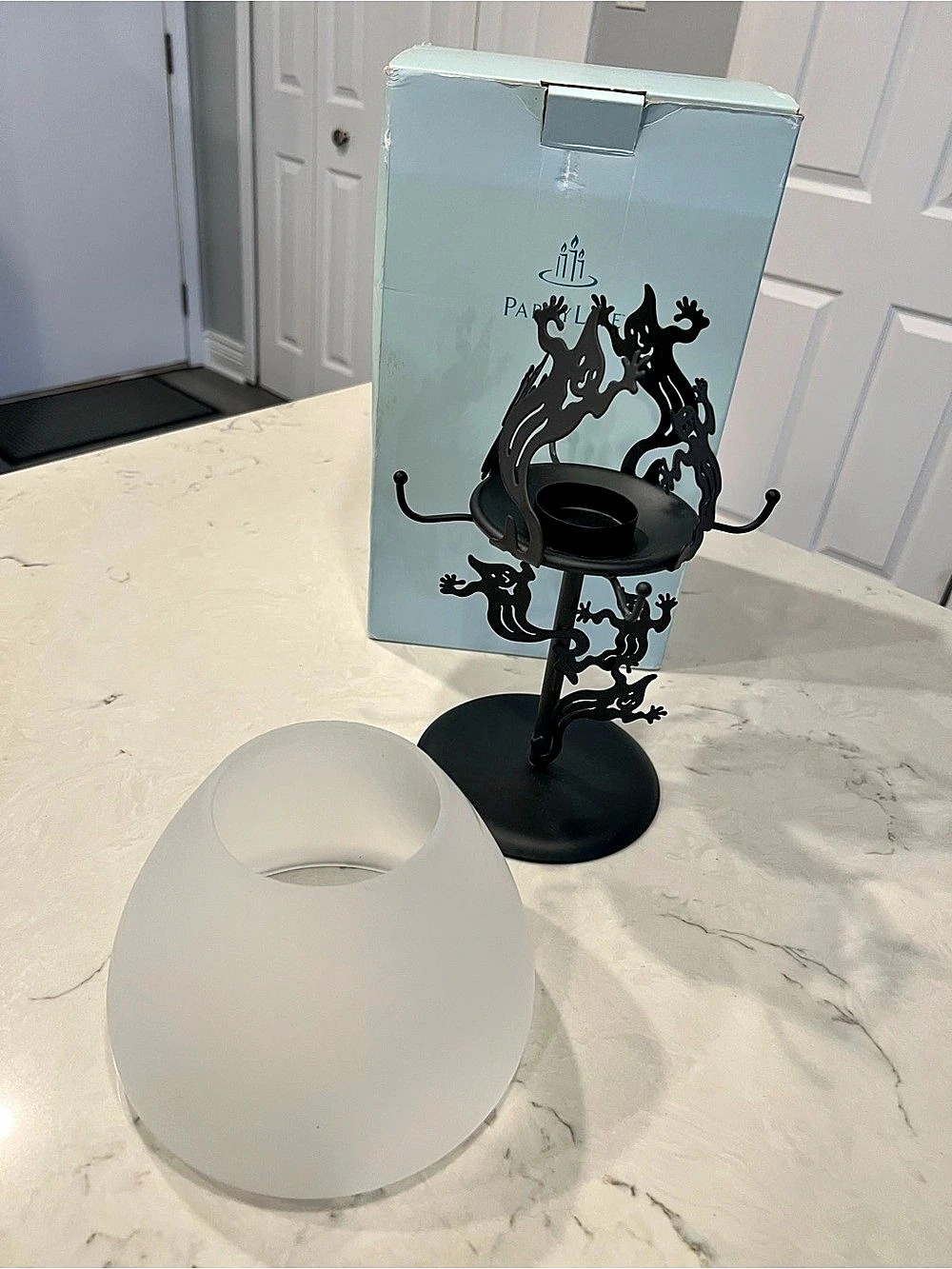 PartyLite Shadowdancers Black & White Candle Holder Decor